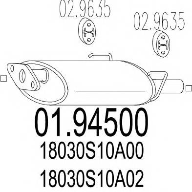 MTS 01.94500 Глушник вихлопних газів кі