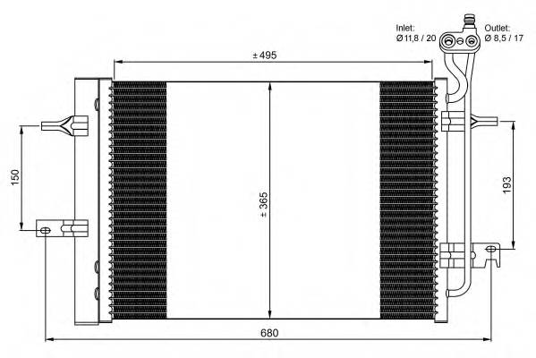 NRF 350034 Конденсатор, кондиционер NRF 350034 Конденсатор, кондиционер