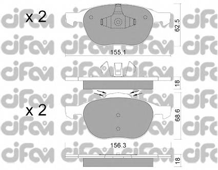 CIFAM 822-534-1 Комплект тормозных колодок