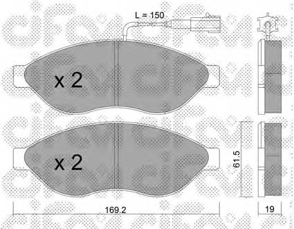 CIFAM 822-708-1 Комплект гальмівних колодо...