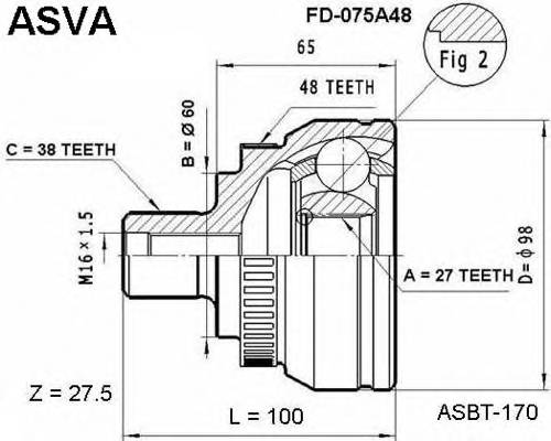 ASVA FD075A48 ØÐÓÑ ÍÀÐÓÆÍÛÉ 27x60x38 ASVA FD075A48 ØÐÓÑ ÍÀÐÓÆÍÛÉ 27x60x38