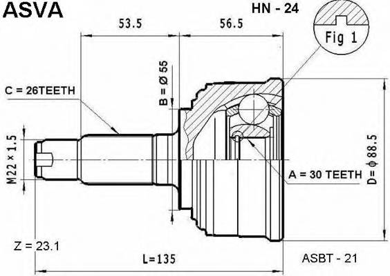 ASVA HN24 ØÐÓÑ ÍÀÐÓÆÍÛÉ 30x55x26 ASVA HN24 ØÐÓÑ ÍÀÐÓÆÍÛÉ 30x55x26