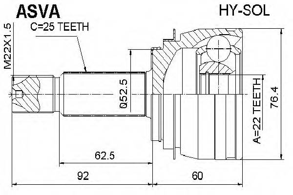 ASVA HYSOL ØÐÓÑ ÍÀÐÓÆÍÛÉ 25x55x22 ASVA HYSOL ØÐÓÑ ÍÀÐÓÆÍÛÉ 25x55x22
