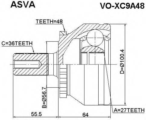 ASVA VOXC9A48 ØÐÓÑ ÍÀÐÓÆÍÛÉ 27X56.7X36 (XC-90) ASVA VOXC9A48 ØÐÓÑ ÍÀÐÓÆÍÛÉ 27X56.7X36 (XC-90)