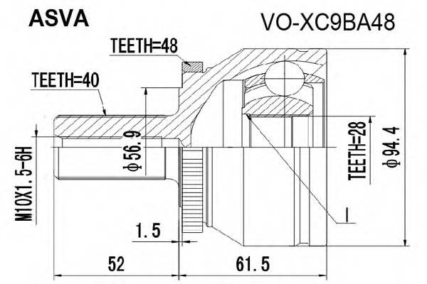 ASVA VOXC9BA48 ØÐÓÑ ÏÅÐÅÄÍÈÉ 28X59,9X40 (XC90 2007<) ASVA VOXC9BA48 ØÐÓÑ ÏÅÐÅÄÍÈÉ 28X59,9X40 (XC90 2007<)