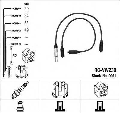 NGK 0961 Комплект проводов зажигани