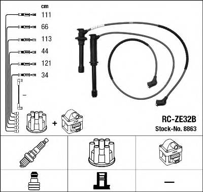NGK 8863 Комплект проводов зажигани... NGK 8863 Комплект проводов зажигани...