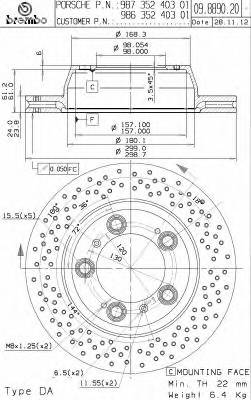 BREMBO 09.8890.21 Тормозной диск