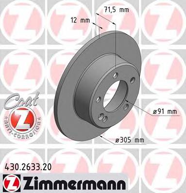 ZIMMERMANN 430.2633.20 Тормозной диск ZIMMERMANN 430.2633.20 Тормозной диск