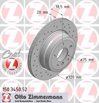 ZIMMERMANN 150.3450.52 Гальмівний диск ZIMMERMANN 150.3450.52 Гальмівний диск