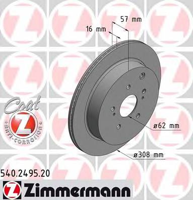ZIMMERMANN 540.2495.20 Гальмівний диск