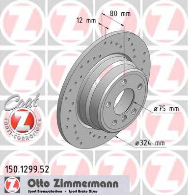 ZIMMERMANN 150.1299.52 Тормозной диск