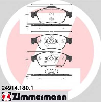 ZIMMERMANN 24914.180.1 Комплект тормозных колодок