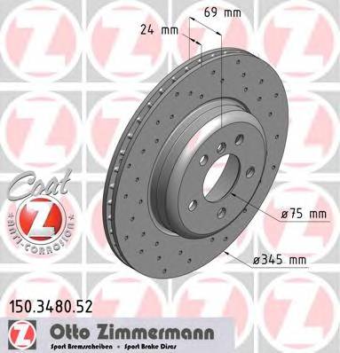 ZIMMERMANN 150.3480.52 Тормозной диск