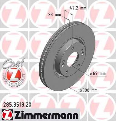 ZIMMERMANN 285.3518.20 Гальмівний диск ZIMMERMANN 285.3518.20 Гальмівний диск