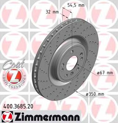 ZIMMERMANN 400.3685.20 Тормозной диск ZIMMERMANN 400.3685.20 Тормозной диск