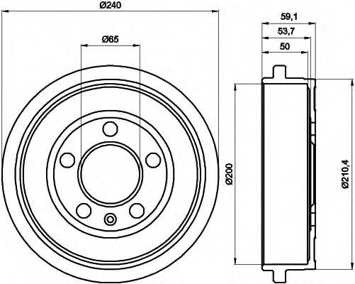 HELLA 8DT 355 300-371 Тормозной барабан