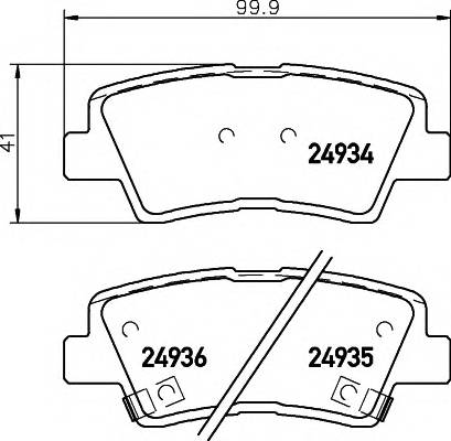 HELLA 8DB 355 014-571 Комплект гальмівних колодо... HELLA 8DB 355 014-571 Комплект гальмівних колодо...
