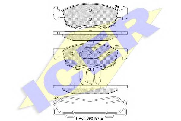 ICER 181924 Комплект тормозных колодок...