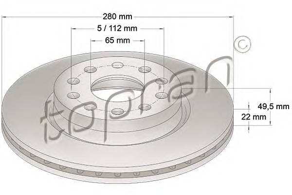 TOPRAN 110 074 Тормозной диск