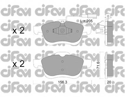 CIFAM 822-824-1 Комплект гальмівних колодо... CIFAM 822-824-1 Комплект гальмівних колодо...