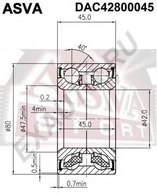 ASVA DAC42800045 ПОДШИПНИК СТУПИЧНЫЙ ПЕРЕДН... ASVA DAC42800045 ПОДШИПНИК СТУПИЧНЫЙ ПЕРЕДН...