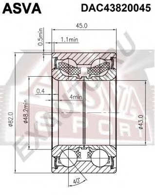 ASVA DAC43820045 ПОДШИПНИК СТУПИЧНЫЙ ПЕРЕДН... ASVA DAC43820045 ПОДШИПНИК СТУПИЧНЫЙ ПЕРЕДН...