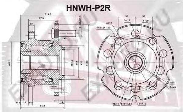 ASVA HNWHP2R СТУПИЦА ЗАДНЯЯ (PILOT 2008<) ASVA HNWHP2R СТУПИЦА ЗАДНЯЯ (PILOT 2008<)