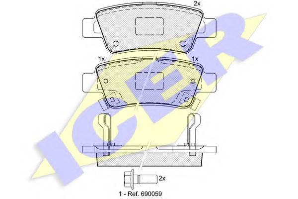 ICER 181888 Комплект тормозных колодок