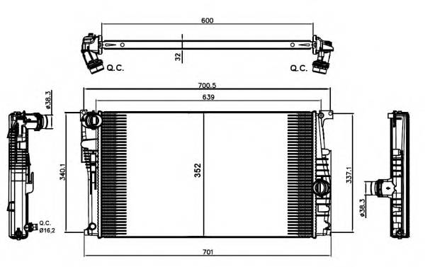 NRF 58411 Радиатор, охлаждение двига