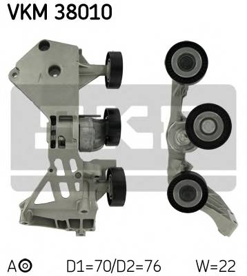 SKF VKM 38010 Натяжний ролик, поліклінов... SKF VKM 38010 Натяжний ролик, поліклінов...