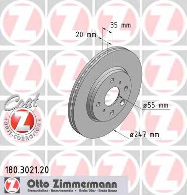 ZIMMERMANN 180.3021.20 Гальмівний диск ZIMMERMANN 180.3021.20 Гальмівний диск
