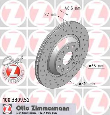 ZIMMERMANN 100.3309.52 Тормозной диск