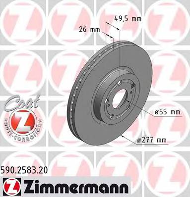 ZIMMERMANN 590.2583.20 Гальмівний диск ZIMMERMANN 590.2583.20 Гальмівний диск