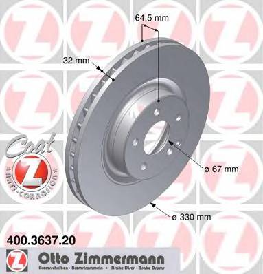 ZIMMERMANN 400.3637.20 Гальмівний диск ZIMMERMANN 400.3637.20 Гальмівний диск