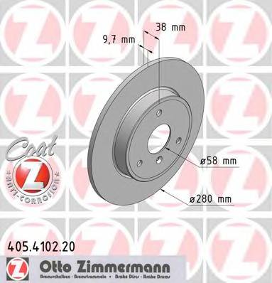 ZIMMERMANN 405.4102.20 Тормозной диск ZIMMERMANN 405.4102.20 Тормозной диск