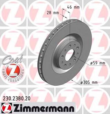 ZIMMERMANN 230.2380.20 Гальмівний диск ZIMMERMANN 230.2380.20 Гальмівний диск