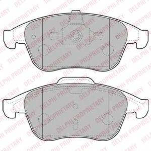 DELPHI LP2181 Комплект гальмівних колодо...