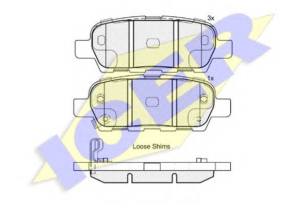ICER 181838 Комплект тормозных колодок