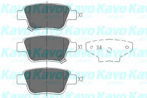 KAVO PARTS KBP-9019 Комплект гальмівних колодо...