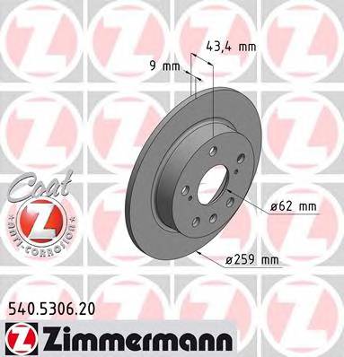 ZIMMERMANN 540.5306.20 Тормозной диск ZIMMERMANN 540.5306.20 Тормозной диск