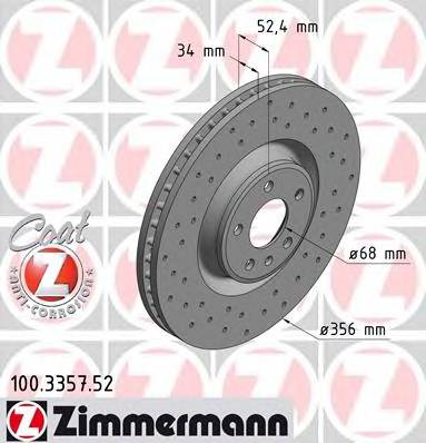 ZIMMERMANN 100.3357.52 Тормозной диск