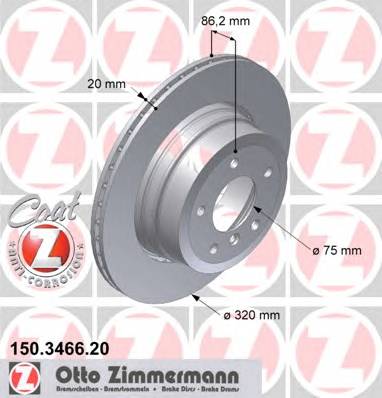 ZIMMERMANN 150.3466.20 Гальмівний диск ZIMMERMANN 150.3466.20 Гальмівний диск