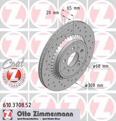 ZIMMERMANN 610.3708.52 Тормозной диск