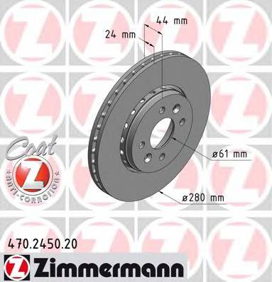 ZIMMERMANN 470.2450.20 Гальмівний диск ZIMMERMANN 470.2450.20 Гальмівний диск