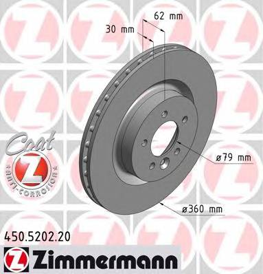 ZIMMERMANN 450.5202.20 Гальмівний диск ZIMMERMANN 450.5202.20 Гальмівний диск