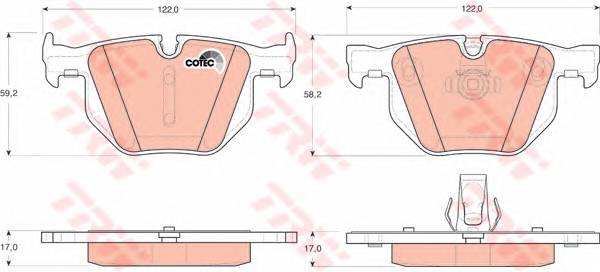 TRW GDB1727 Комплект тормозных колодок