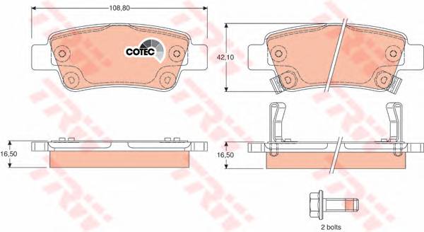 TRW GDB3446 Комплект тормозных колодок