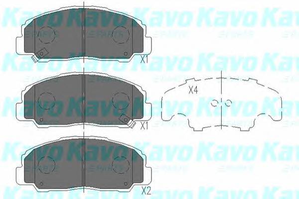 KAVO PARTS KBP-1505 Комплект гальмівних колодо...