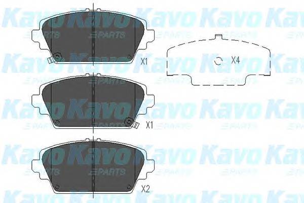 KAVO PARTS KBP-2012 Комплект тормозных колодок